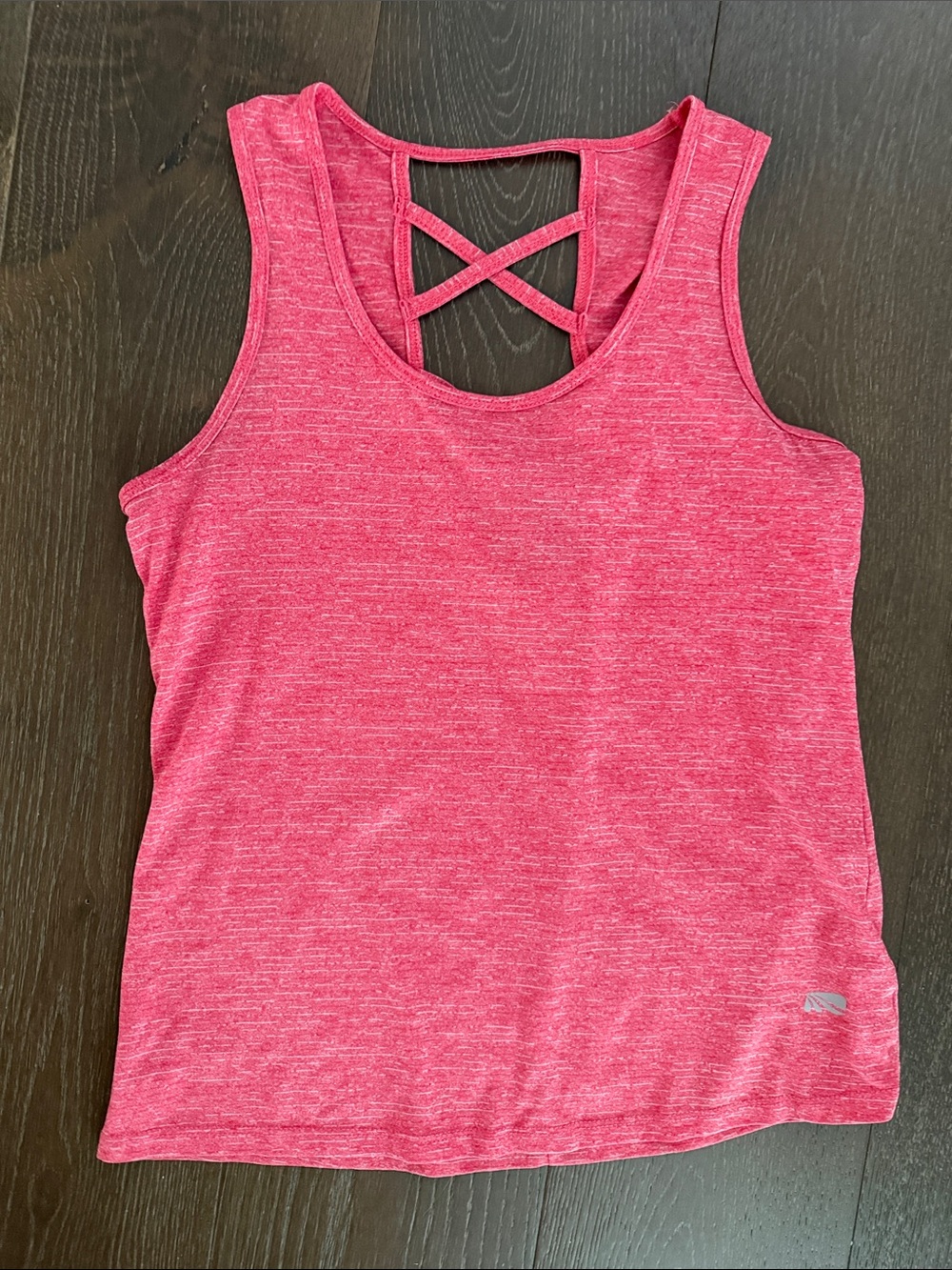 Marika Heathered Pink Crisscross Back Tank - Picture 1 of 5